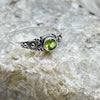 Sterling Silver Peridot Faceted Crystal Ring Sterling Silver Rings