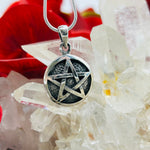 Circle Pentacle Sterling Silver Pendant