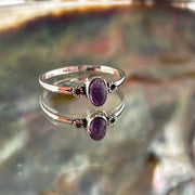 Amethyst Crystal Sterling Silver  Ring