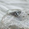 Sterling Silver Blue Topaz Crystal Faceted Ring Sterling Silver Rings