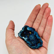 Dark Blue Aura Quartz Geode Crystal