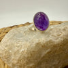 Amethyst Oval Sterling Silver Crystal Ring