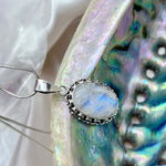 Moonstone Sterling Silver Crystal Pendant