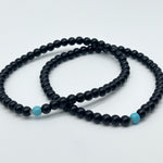Black Onyx And Blue Howlite Crystal Bracelet
