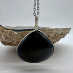 Obsidian Sterling Silver Crystal Pendant