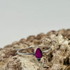 Ruby Teardrop Dainty Sterling Silver Crystal Ring