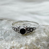 Sterling Silver Black Onyx Faceted Crystal Ring Sterling Silver Rings