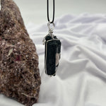 Black Tourmaline Rough Pendant
