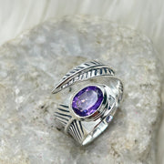 Amethyst Crystal Sterling Silver Ring