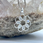 Sterling Silver Flower Moonstone Crystal Pendant