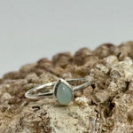 Blue Chalcedony Dainty Sterling Silver Crystal Ring