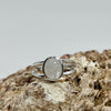 Moonstone Oval Sterling Silver Crystal Ring