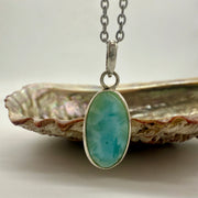 Larimar Sterling Silver Crystal Pendant