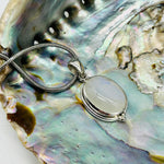 Moonstone Gemstone Cabochon Sterling Silver Pendant