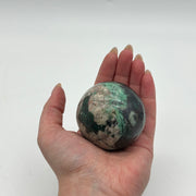 Cuprite,Copper, Pink Calcite & Malachite Sphere