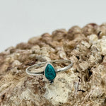 Turquoise Dainty Sterling Silver Crystal Ring