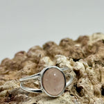 Rose Quartz Oval Sterling Silver Crystal Ring