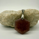 Strawberry Aventurine Hexagonal pendant - Love