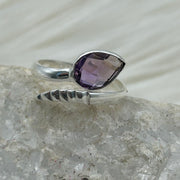 Amethyst Crystal Sterling Silver Ring