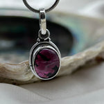 Sterling Silver Garnet Crystal Pendant