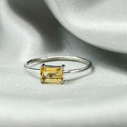 Citrine Sterling Silver Crystal Ring