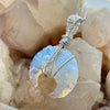 Jelly Opal Moon Wire Wrap Pendant