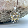 Sterling Silver Flower Citrine Crystal Pendant