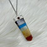 Chakra Crystal Tabby Pendant With Garnet Cabochon Gemstone