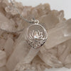 Lotus Flower Teardrop Mother Of Pearl Sterling Silver Pendant