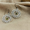 Sterling Silver Dreamcatcher Peridot Crystal Cabochon Earrings Sterling SIlver Earrings