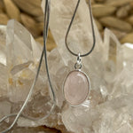 Rose Quartz Crystal Sterling Silver Love Pendant