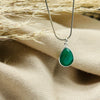 Green Onyx Faceted Sterling Silver Crystal Pendant Pendant