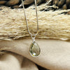 Green Amethyst Faceted Sterling Silver Crystal Pendant Pendant