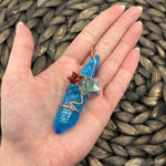 Blue Aura Quartz Crystal Pendant