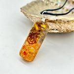 Tigers Eye and Carnelian Orgonite Pendant for Fierce Wealth Energy
