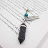 Lava Stone With Feather Pendant Pendants