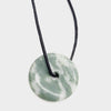 Jade Doughnut With Black Cord Pendants