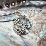 Paua Shell Hand Of Hamsa Pendant