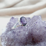 Amethyst Sterling Silver Crystal Ring