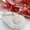 Oval Rose Quartz Sterling Silver Pendant Pendants