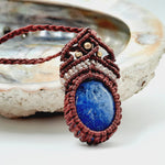 Dumortierite Macrame Crystal Pendant