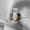 Moonstone Buckler Rhodium Plated Ring Sterling Silver Rings