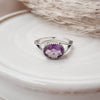 Faceted Sterling Silver Amethyst Crystal Ring Sterling Silver Rings