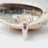 Rose Quartz with Garnet Cabochon DT Crystal Pendant Charms & Pendants