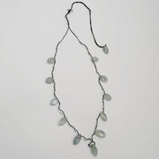 Faceted Aquamarine Crystal Macrame Necklace Macrame