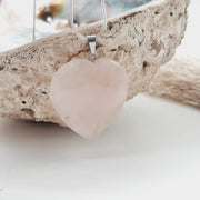 Large Rose Quartz Heart Pendant Pendants