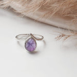 Amethyst Crystal Sterling Silver Ring