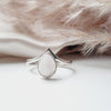Sterling Silver Moonstone Crystal Ring Sterling Silver Rings