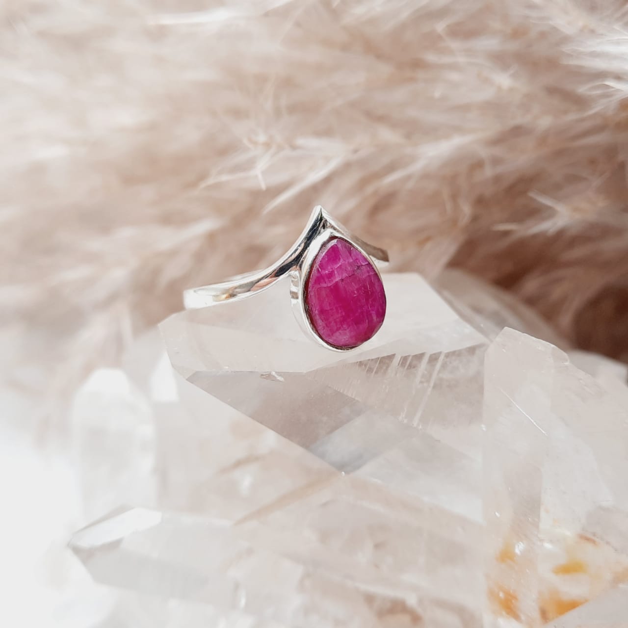 Sterling Silver Ruby Crystal Ring – The Crystal Spirits