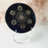 Black Agate Crystal Disc Incense Holder With Metatron 